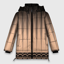Женская зимняя куртка Персиковый полосатый градиент