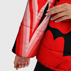 Куртка зимняя женская Сердечки с красными узорами, цвет: 3D-красный — фото 2