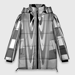 Женская зимняя куртка Серая геометрия
