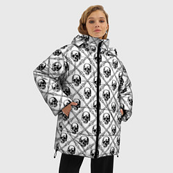 Куртка зимняя женская Черепа и кости, цвет: 3D-светло-серый — фото 2