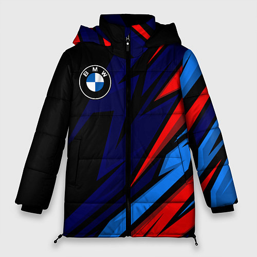 Женская зимняя куртка BMW - m colors and black / 3D-Светло-серый – фото 1