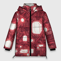 Женская зимняя куртка Красные Кибер схемы неон