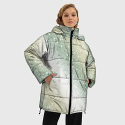Куртка зимняя женская Абстрактный бежево-зелёный, цвет: 3D-черный — фото 2