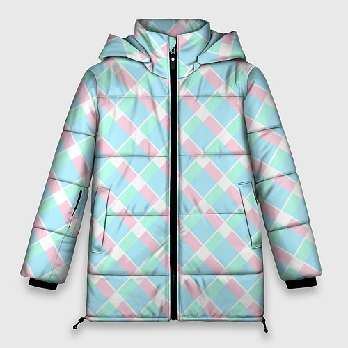 Женская зимняя куртка Клетка из фильма Барби / 3D-Черный – фото 1