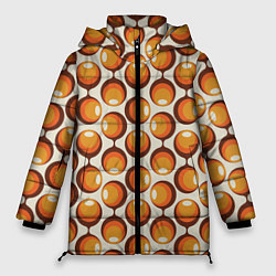 Куртка зимняя женская Ретро паттерн, цвет: 3D-черный