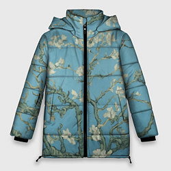 Куртка зимняя женская Цветущие ветки миндаля - картина ван Гога, цвет: 3D-светло-серый