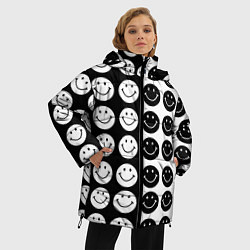 Куртка зимняя женская Smiley black and white, цвет: 3D-черный — фото 2