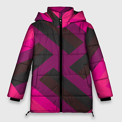 Женская зимняя куртка Розовый и тёмный паттерн