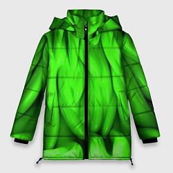 Женская зимняя куртка Зеленая абстрактная текстура