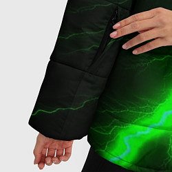 Куртка зимняя женская Зеленый разряд молнии, цвет: 3D-черный — фото 2