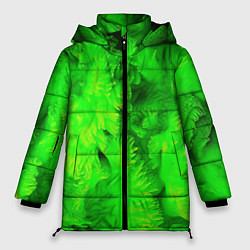 Куртка зимняя женская Green abstract texture, цвет: 3D-светло-серый