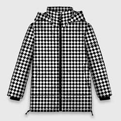 Куртка зимняя женская Шахматный чёрно-белый, цвет: 3D-светло-серый