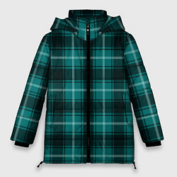 Куртка зимняя женская Шотландка зелёный, цвет: 3D-черный