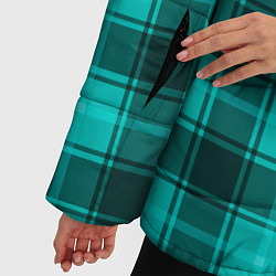 Куртка зимняя женская Шотландка светло-бирюзовый, цвет: 3D-светло-серый — фото 2
