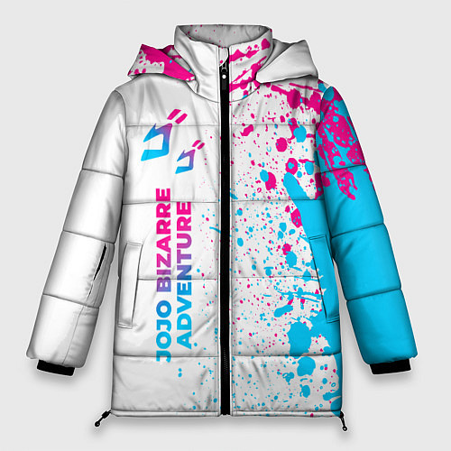 Женская зимняя куртка JoJo Bizarre Adventure neon gradient style: по-вер / 3D-Черный – фото 1