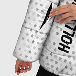 Куртка зимняя женская Hollywood Undead glitch на светлом фоне: по-вертик, цвет: 3D-черный — фото 2