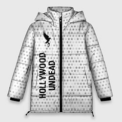 Женская зимняя куртка Hollywood Undead glitch на светлом фоне: по-вертик