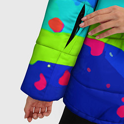 Куртка зимняя женская Красочная абстрактная композиция, цвет: 3D-светло-серый — фото 2
