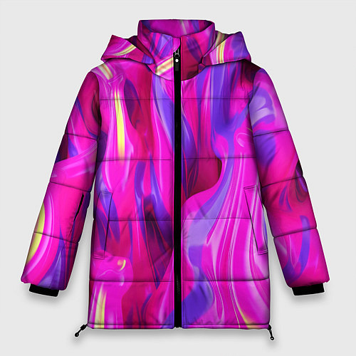 Женская зимняя куртка Pink blue texture / 3D-Черный – фото 1