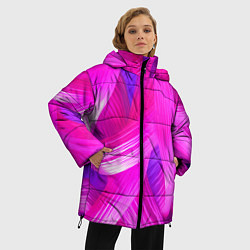 Куртка зимняя женская Розовые лоскуты, цвет: 3D-черный — фото 2