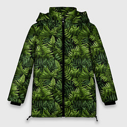 Женская зимняя куртка Листья папоротника паттерн