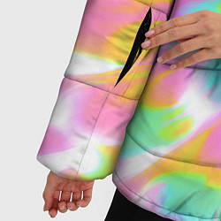 Куртка зимняя женская Tie-Dye кислотный в стиле барби, цвет: 3D-черный — фото 2