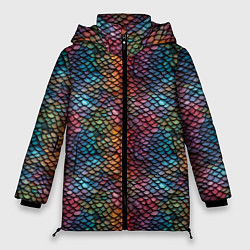 Женская зимняя куртка Разноцветная чешуя дракона