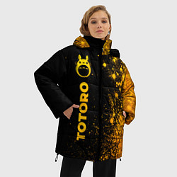 Куртка зимняя женская Totoro - gold gradient: по-вертикали, цвет: 3D-черный — фото 2