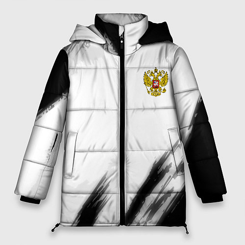 Женская зимняя куртка Russia sport черно белый / 3D-Черный – фото 1