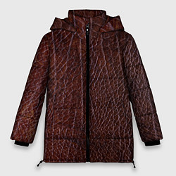 Куртка зимняя женская Текстура коричневой кожи, цвет: 3D-красный