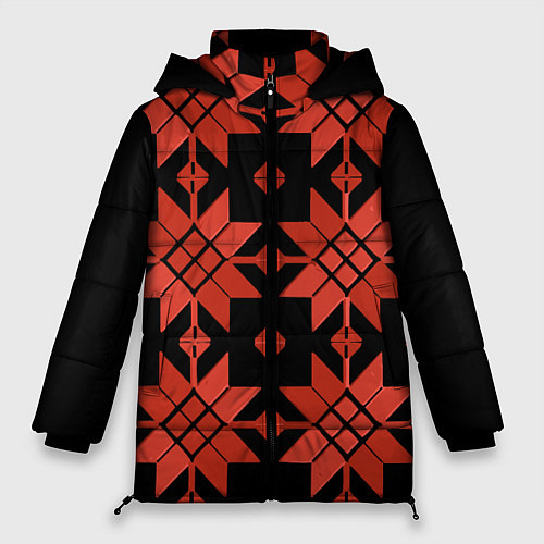 Женская зимняя куртка Удмуртский - вертикаль black / 3D-Черный – фото 1