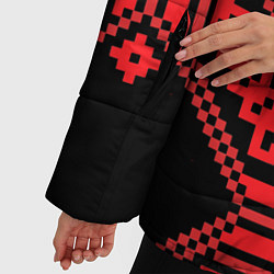 Куртка зимняя женская Национальный черный, цвет: 3D-красный — фото 2