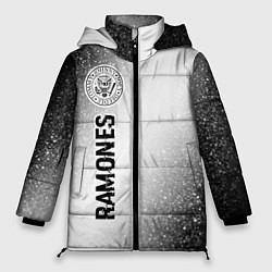 Женская зимняя куртка Ramones glitch на светлом фоне: по-вертикали