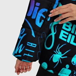 Куртка зимняя женская Billie Eilish neon pattern, цвет: 3D-черный — фото 2