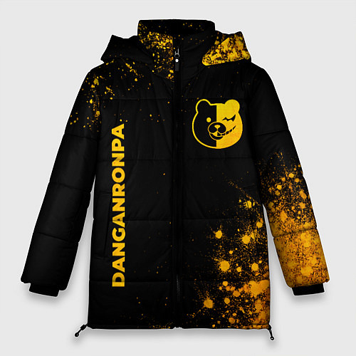 Женская зимняя куртка Danganronpa - gold gradient: надпись, символ / 3D-Черный – фото 1