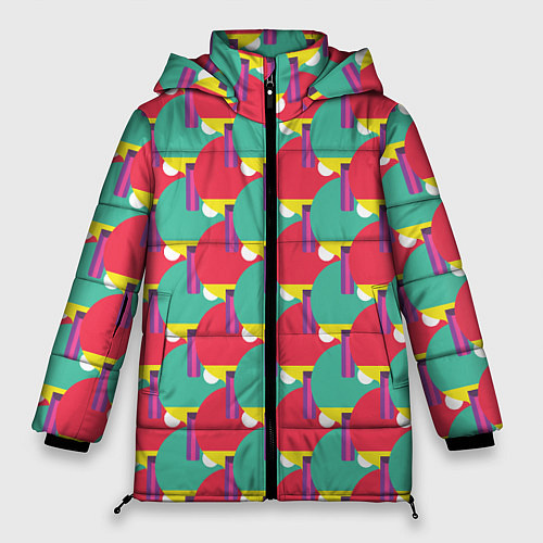 Женская зимняя куртка Ракетки для настольного тенниса / 3D-Черный – фото 1