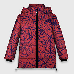 Женская зимняя куртка Паутина красно-синий