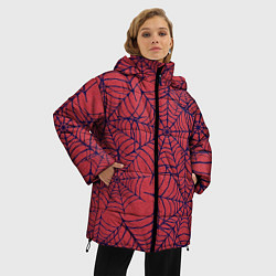 Куртка зимняя женская Паутина красно-синий, цвет: 3D-черный — фото 2