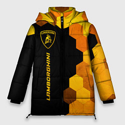 Куртка зимняя женская Lamborghini - gold gradient: по-вертикали, цвет: 3D-черный