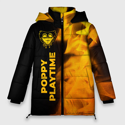 Женская зимняя куртка Poppy Playtime - gold gradient: по-вертикали / 3D-Черный – фото 1