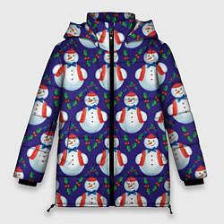 Женская зимняя куртка Милые снеговики - зимний узор
