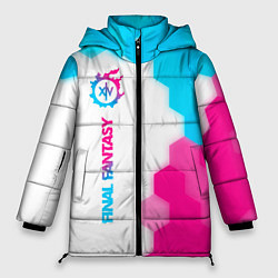 Куртка зимняя женская Final Fantasy neon gradient style: по-вертикали, цвет: 3D-черный
