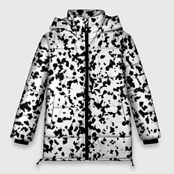 Женская зимняя куртка Пятнистый чёрно-белый паттерн
