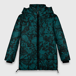 Женская зимняя куртка Текстура каменная тёмно-зелёный