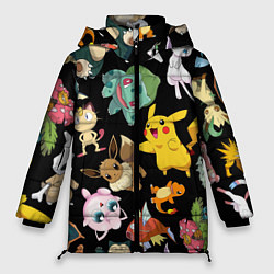 Женская зимняя куртка Пикачу и другие покемоны