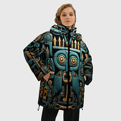Куртка зимняя женская Рисунок в египетском стиле, цвет: 3D-светло-серый — фото 2