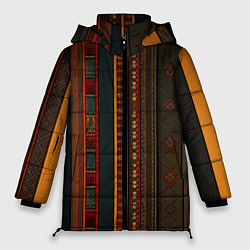 Женская зимняя куртка Этнический узор в вертикальную полоску