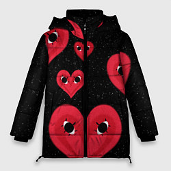 Куртка зимняя женская Космические сердца, цвет: 3D-светло-серый