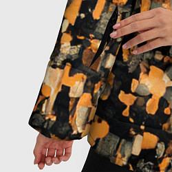 Куртка зимняя женская Мазки коричневой краски, цвет: 3D-черный — фото 2