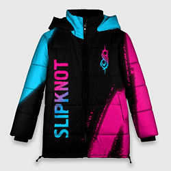 Куртка зимняя женская Slipknot - neon gradient вертикально, цвет: 3D-черный